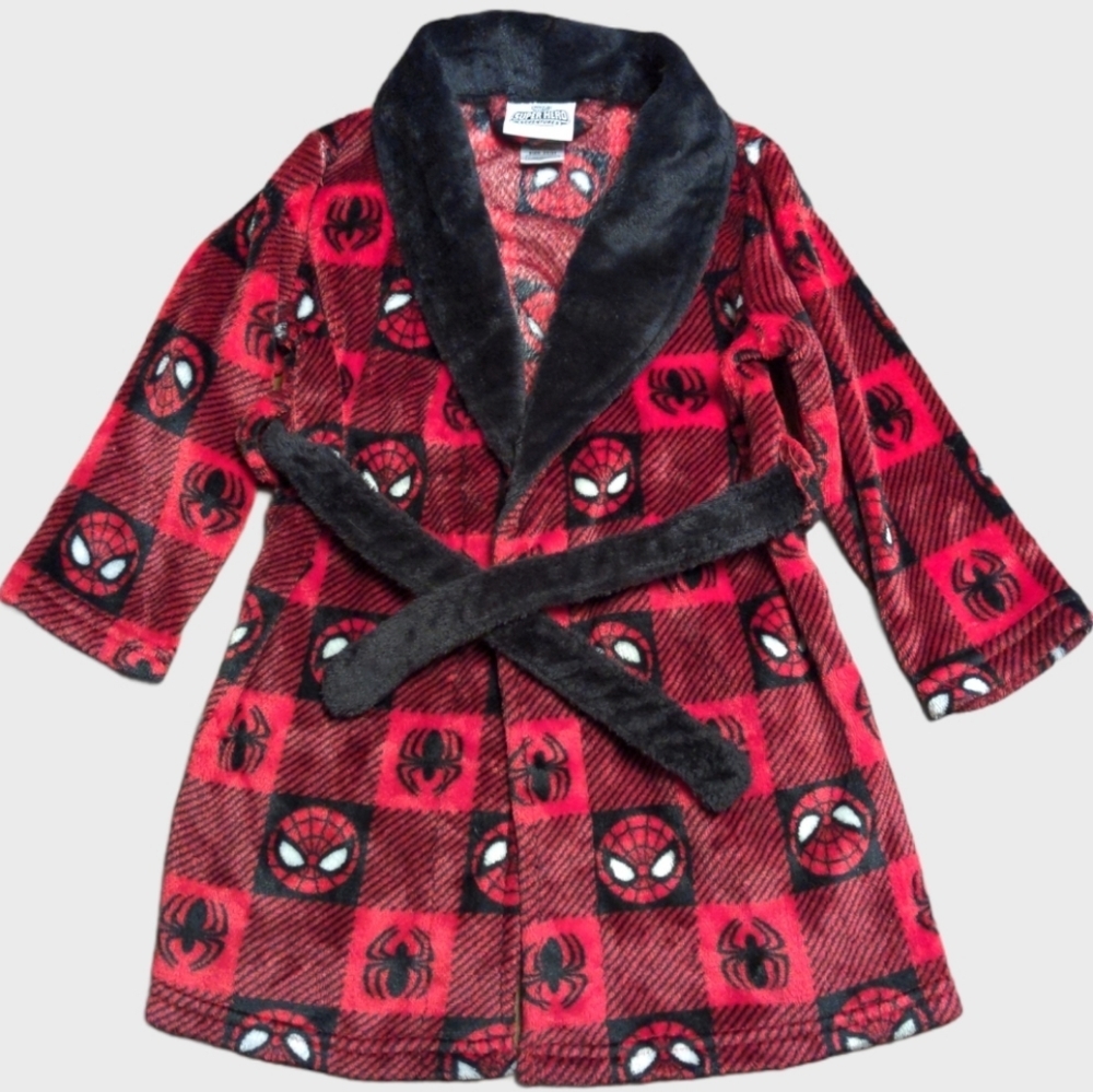 Red & Black Marvel Super Hero SpiderMan Kids Robe
